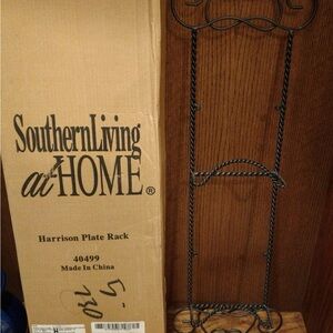 Southern Living At Home Black Metal Plate Rack